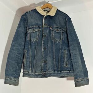 Levi's Blue Denim Jacket with Sherpa Collar